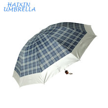 Polyester d&#39;OEM avec le revêtement de ruban 3 parapluie se pliant